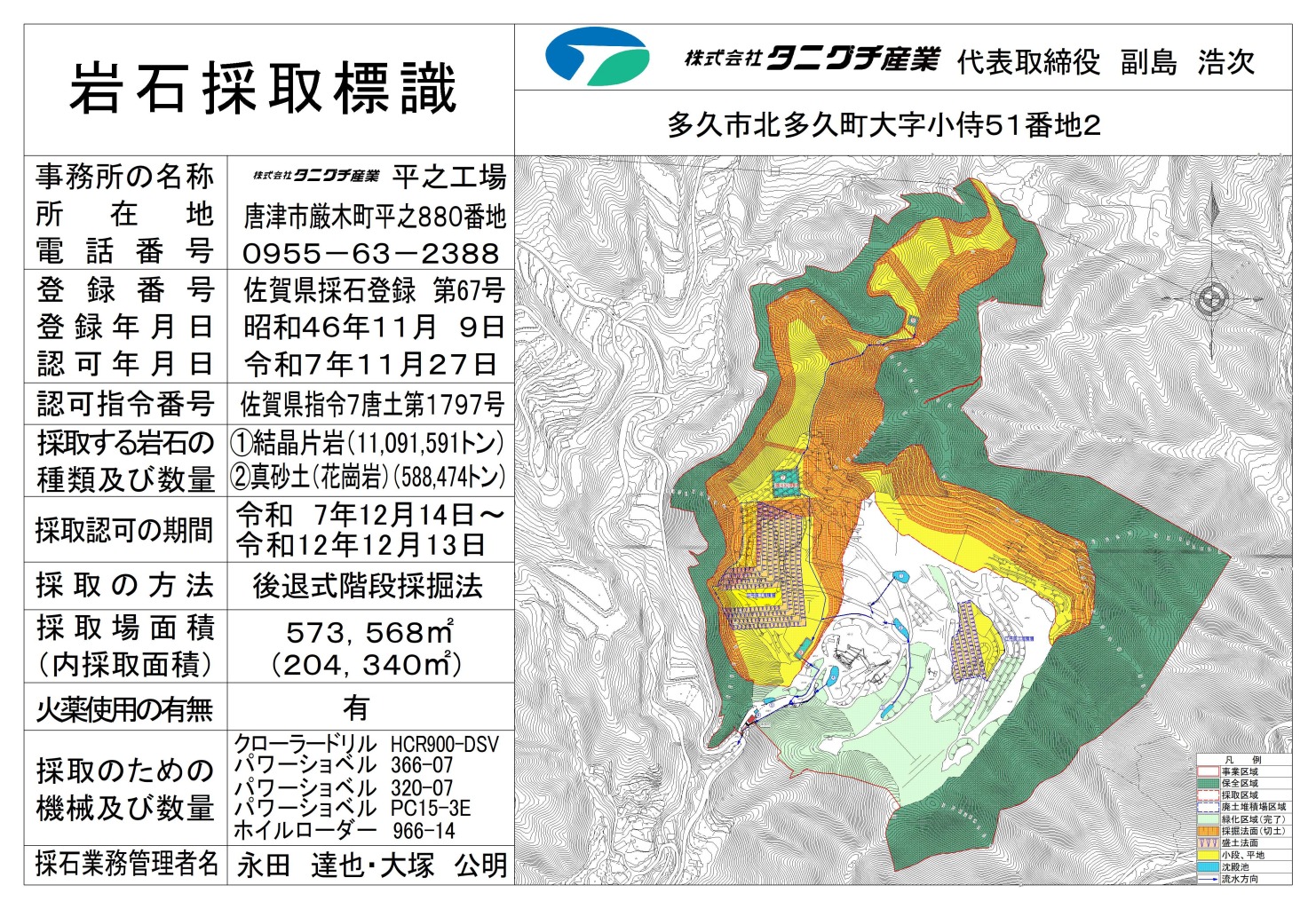 岩石採取標識 平之工場